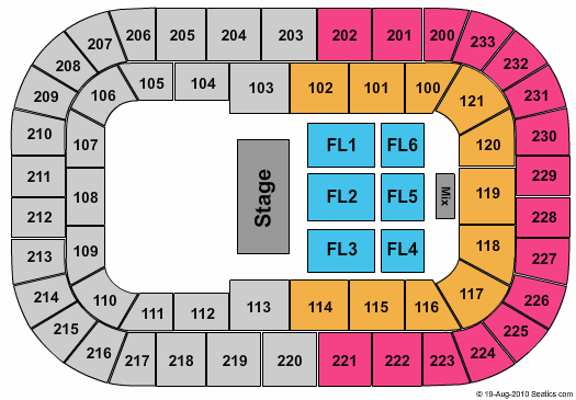Bi-lo Center Seating Map